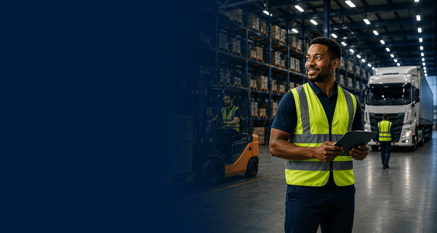 Warehouse team at work