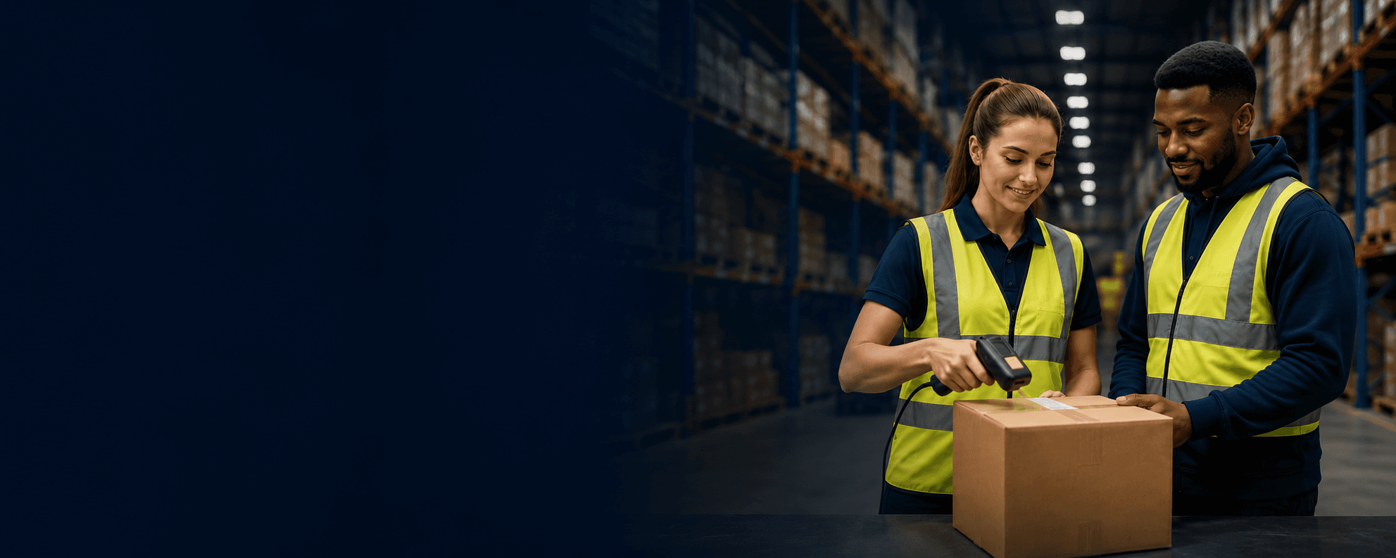 Warehouse staff at work